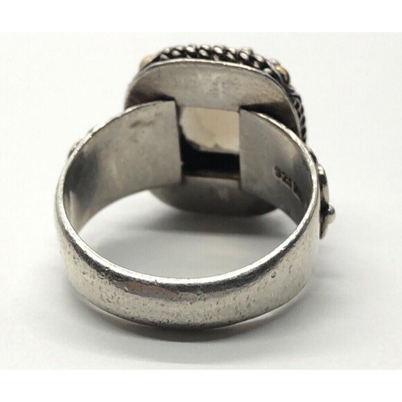 18k Gold and Sterling Silver Ring 925 Size 9.5 BA Bali Suarti Vintage - Picture 6 of 10